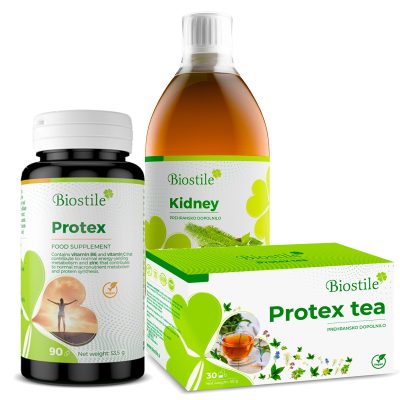 Biostile Kidney, Protex Kapsule in Darilo Protex čaj Paket ZAUSTAVIMO VNETJA 