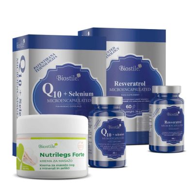 Biostile Q10 Selen + BMT Resveratrol + Nutrilegs Forte
