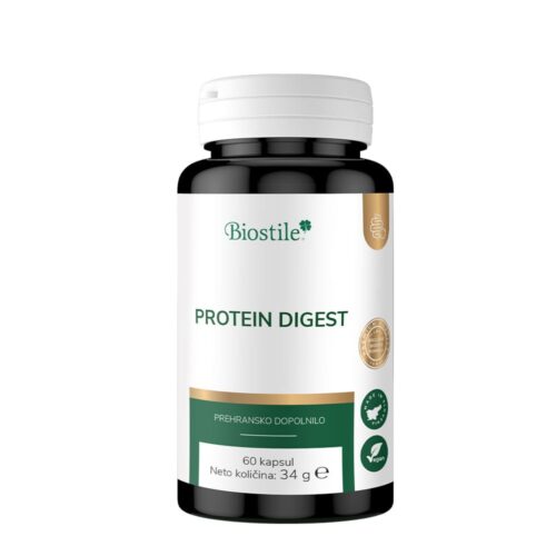 Biostile Protein Digest | 13 Prebavnih Encimov + Laktaza | 60 Kapsul