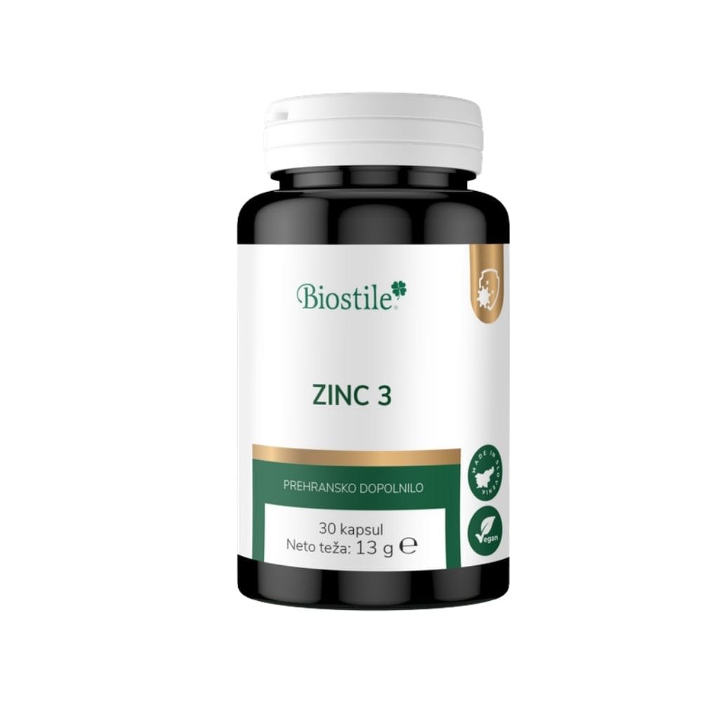 Biostile Zinc3– cink za imunski sistem, 30 kapsul
