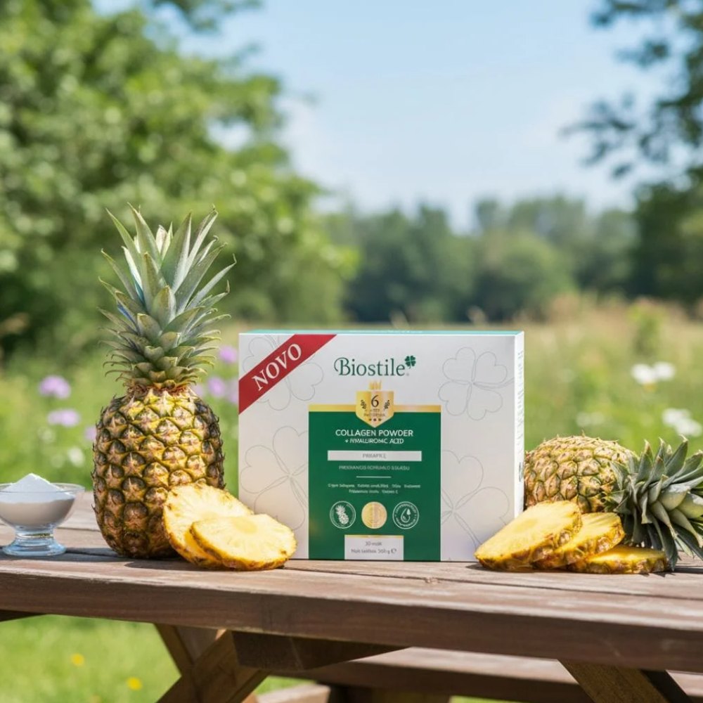 Biostile kolagen s hialuronsko kislino okus ananas – 30 dnevnih vrečk